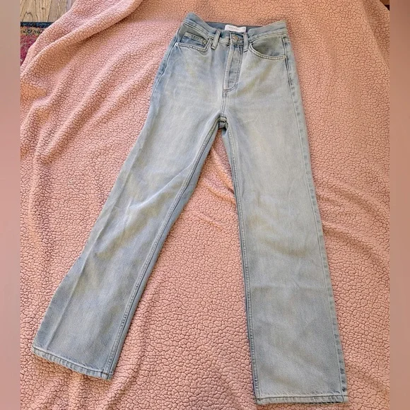 Topshop Petite Kourt Straight Leg Jean Light Blue Sz 25P - Picture 4 of 9